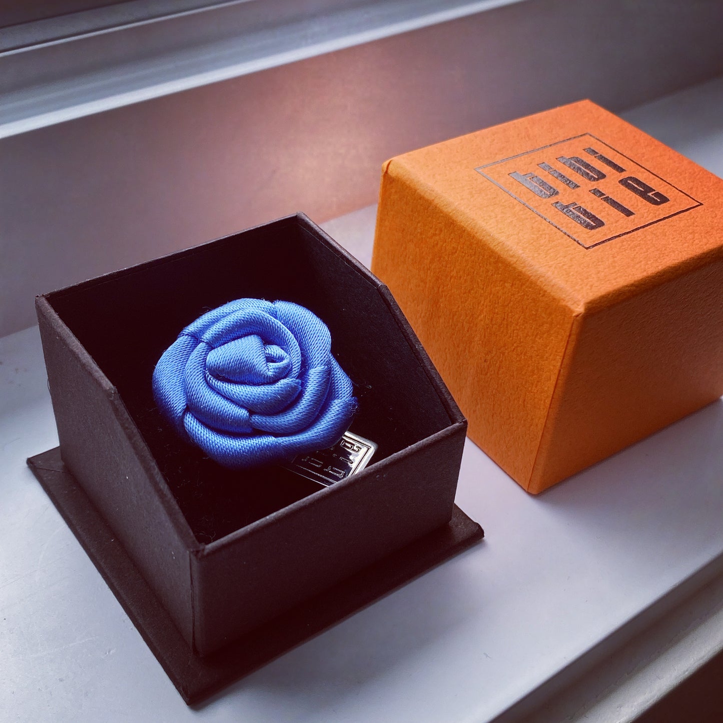 [Handmade in Tokyo]Japanese premium silk rose Pin Lapel BLUE COLLECTION