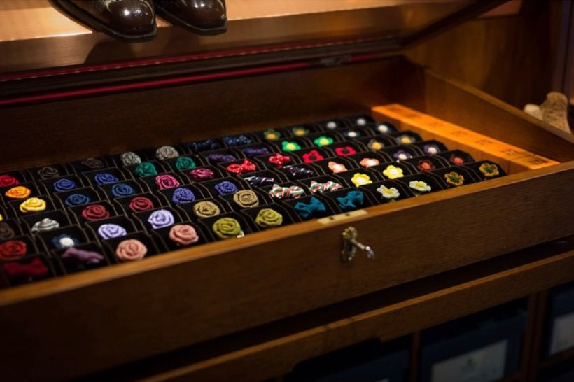 [Handmade in Tokyo]Japanese premium silk rose Pin Lapel BLUE COLLECTION