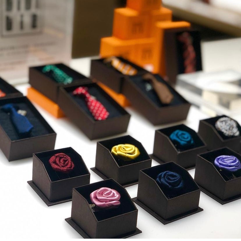 [Handmade in Tokyo]Japanese premium silk rose Pin Lapel BLUE COLLECTION