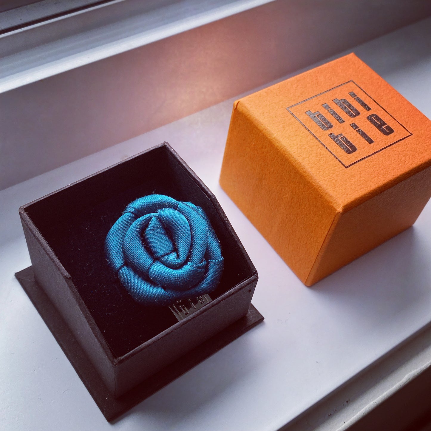 [Handmade in Tokyo]Japanese premium silk rose Pin Lapel BLUE COLLECTION