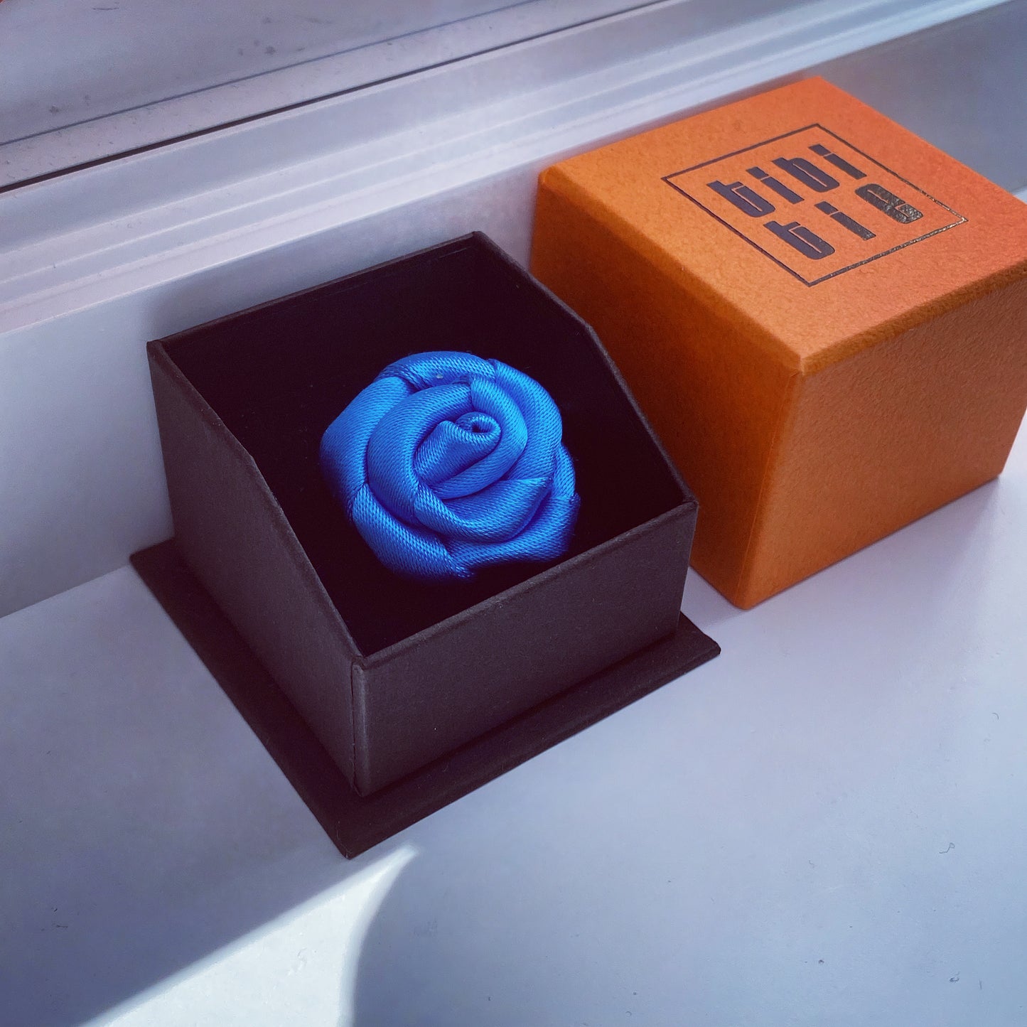 [Handmade in Tokyo]Japanese premium silk rose Pin Lapel BLUE COLLECTION