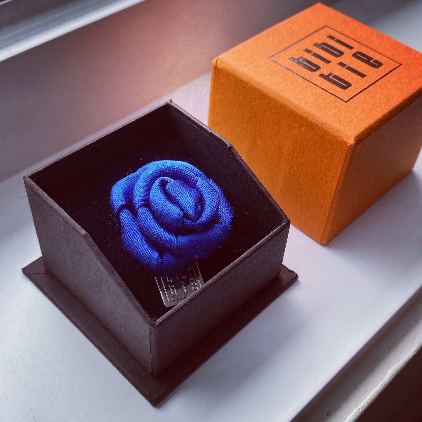 [Handmade in Tokyo]Japanese premium silk rose Pin Lapel BLUE COLLECTION