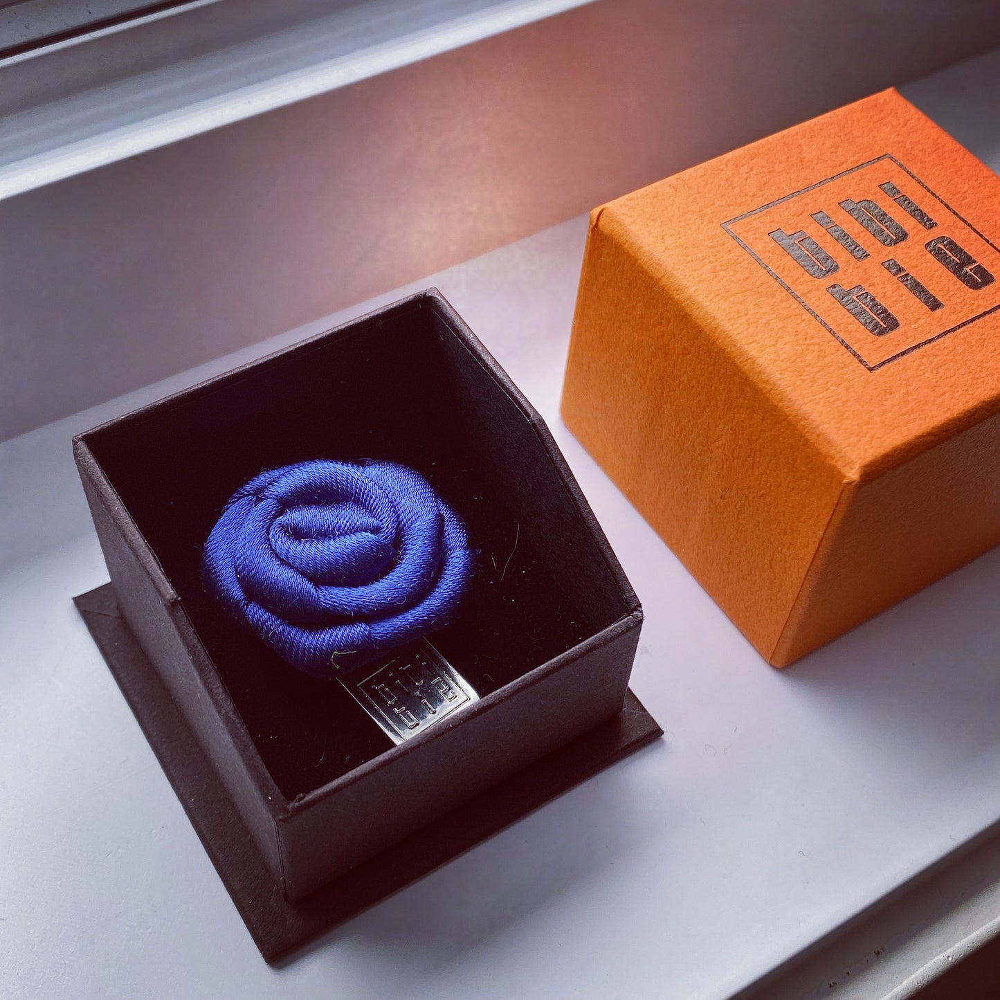 [Handmade in Tokyo]Japanese premium silk rose Pin Lapel BLUE COLLECTION