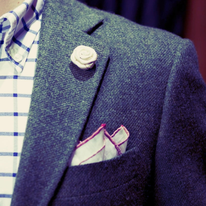 [Handmade in Tokyo]Japanese premium silk rose Pin Lapel BLUE COLLECTION